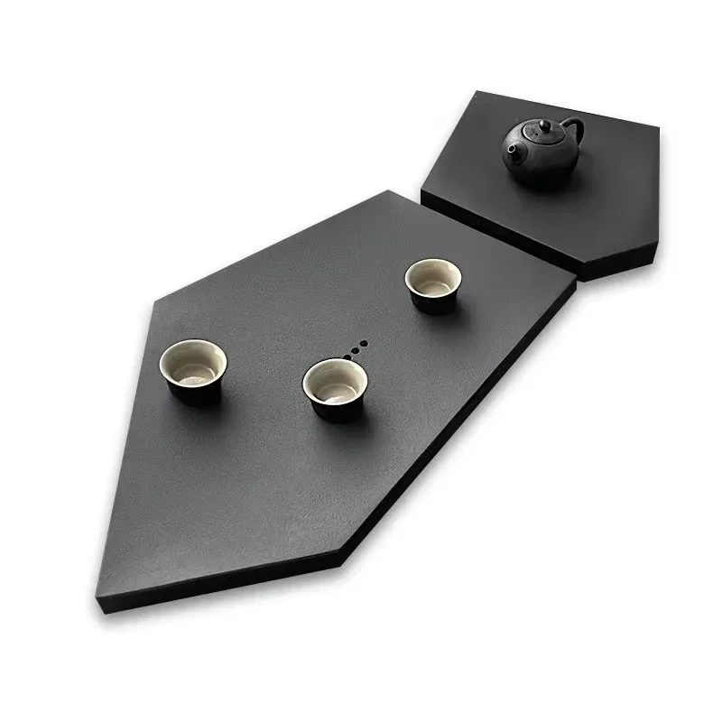 Wujinshi light luxury tray Chinese simple stone tea table household black natural stone tea tray