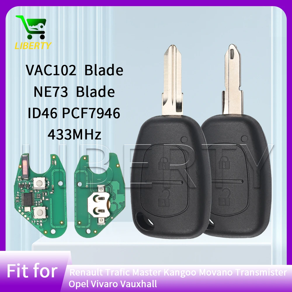Liberty Smart Remote Key ID46 PCF7946 For Renault Trafic Master Kangoo Movano Transmister For Opel Vivaro Vauxhall 2003-2012