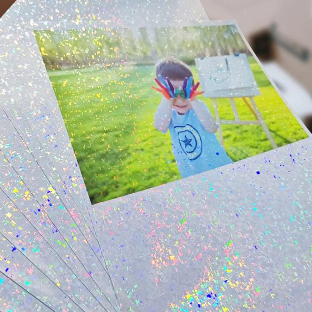 

10 Sheets Waterproof Photo Paper Colored Printing Label Printer for Reflective Glossy Flash