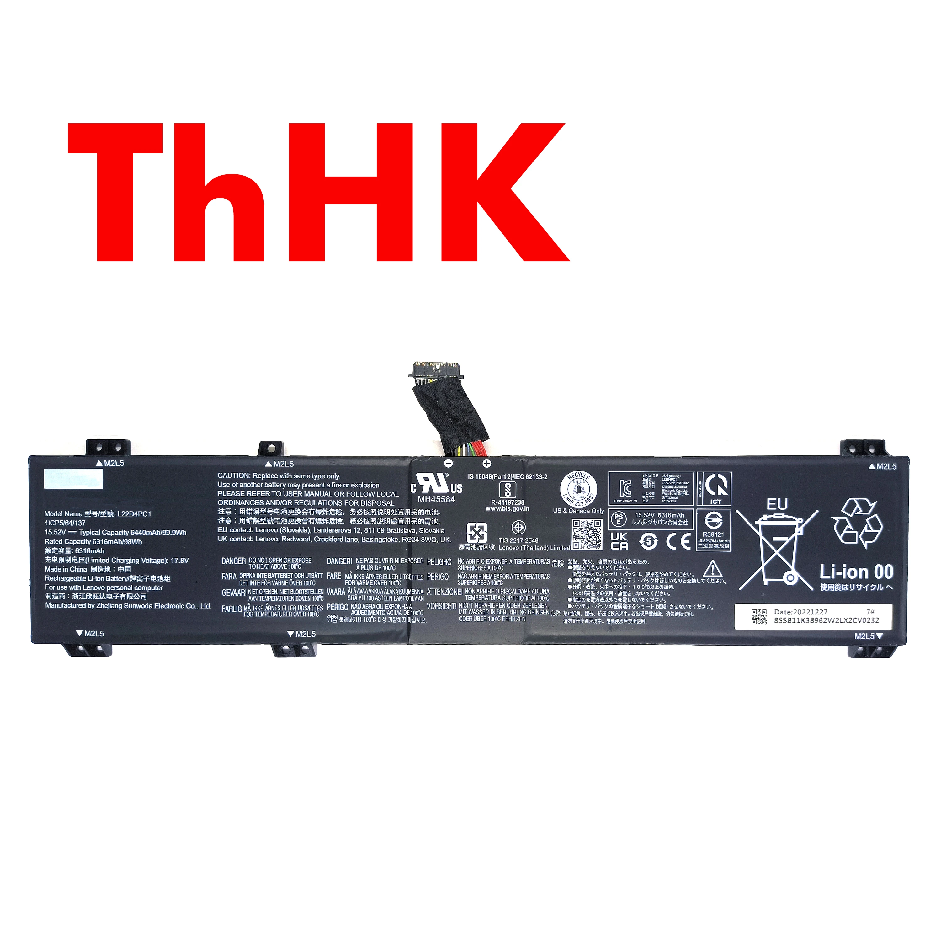 Genuine Original 99.9Wh L22D4PC1 SB11N45427 5B11N45404 Laptop Battery For Lenovo Legion Pro 5-16IRX8 16ARX8 16IRX9 Pro 7-16ARX8H