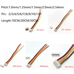 10set SH1.0 JST1.25 ZH1.5 PH2.0 XH2.54 connettore cavo femmina + maschio 2/3/4/5/6/7/8/9/10/12P spina con lunghezza filo 10/20/30cm