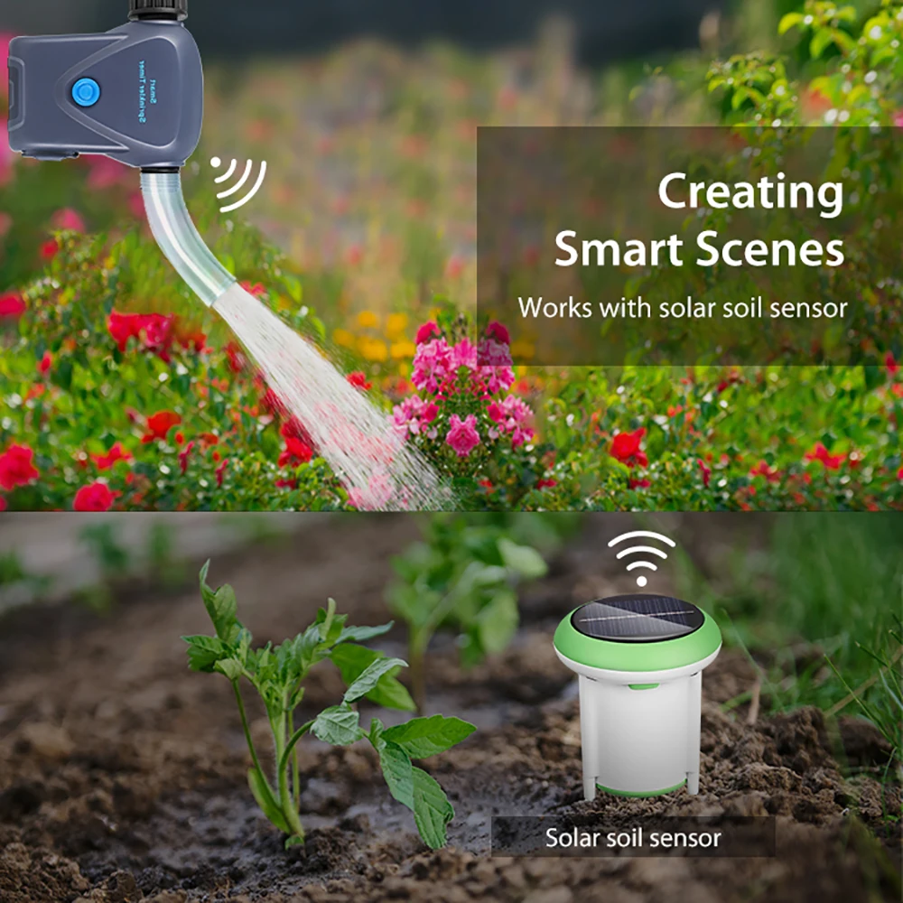 Tuya Smart Zigbee Water Timer Sprinkler Irrigation With Water Metering for Garden Plants Mobile Remote Control