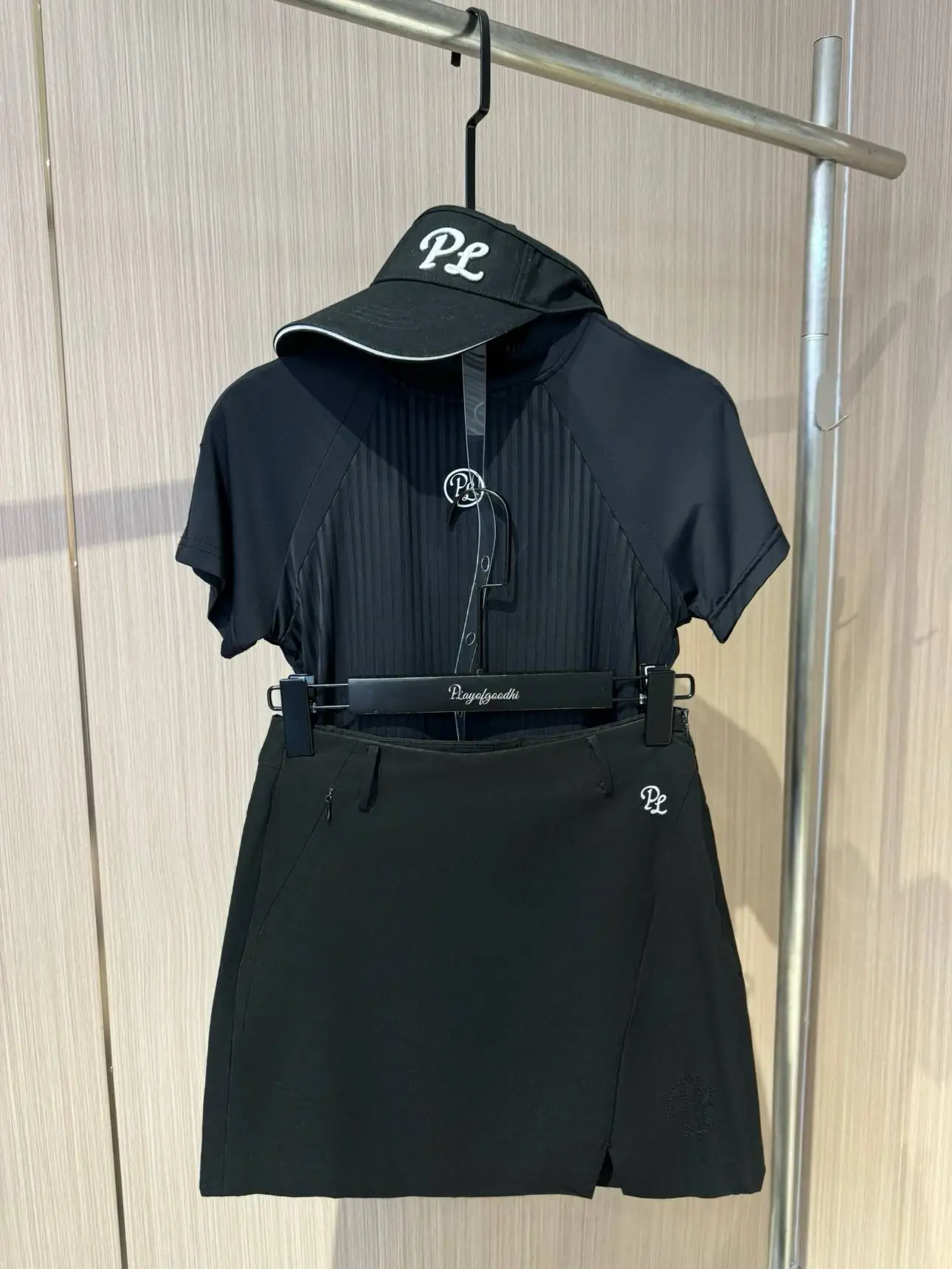 PL Golf Clothing Women Summer Short-sleeved Quick-Dry Top Sports Jersey Anti-sweat T Shirt Lady Slim Pencil Skirt Split Skorts