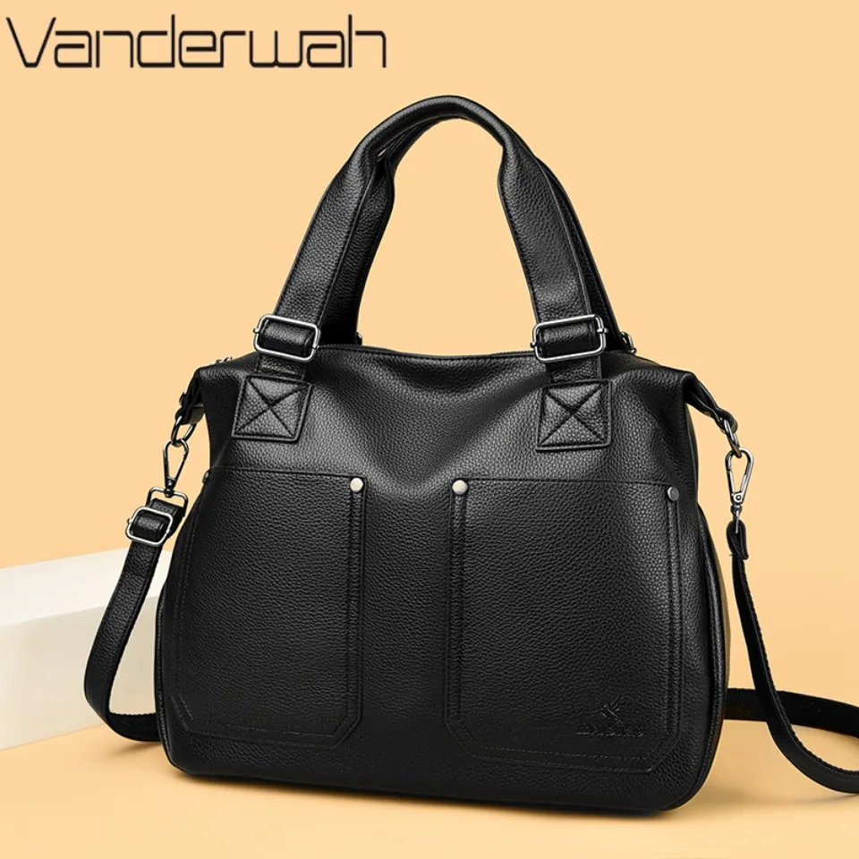 Luxury Women Super Large Capacity Handbags Quality Soft PU Leather Solid Color Shoulder Bag Crossbody Female Designer Ladies Sac
