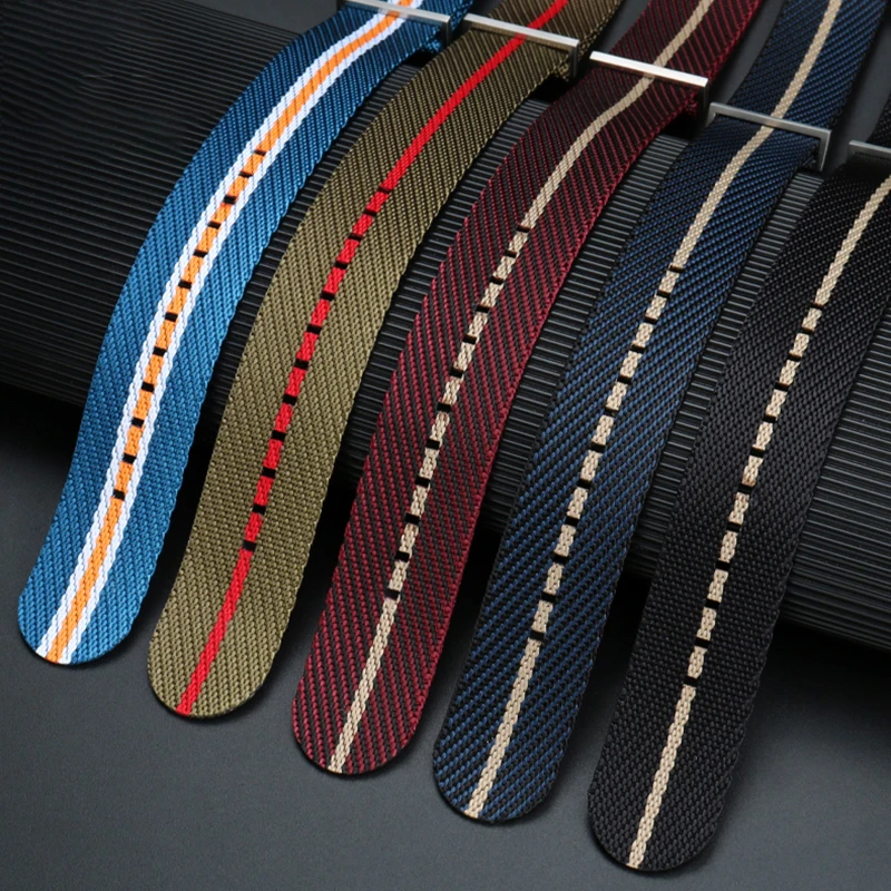 22mm Nylon watch strap For Tudor BLACK BAY With Men\'s canvas watch band Black Blue Watch Accessories