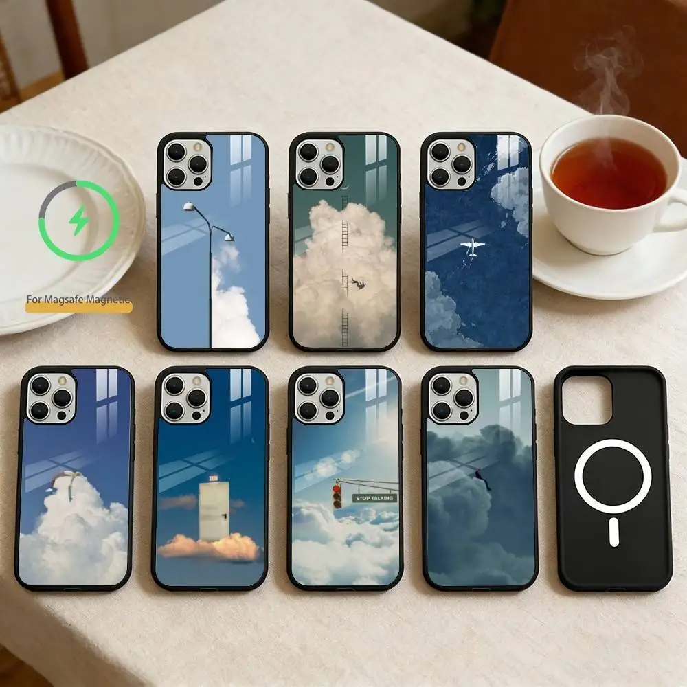 

Surrealist style Phone Case For iPhone 14,16,15,13,17,12,Plus,Pro,Max Magnetic For Magsafe Frosted Cover