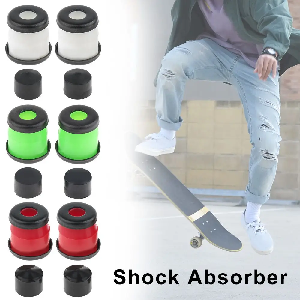 1Set Skateboard PU Rubber Shock Absorber Colorful Shock Pad Set 90a Hard  Longboard Top/Bottom Bush Washers Dropshipping