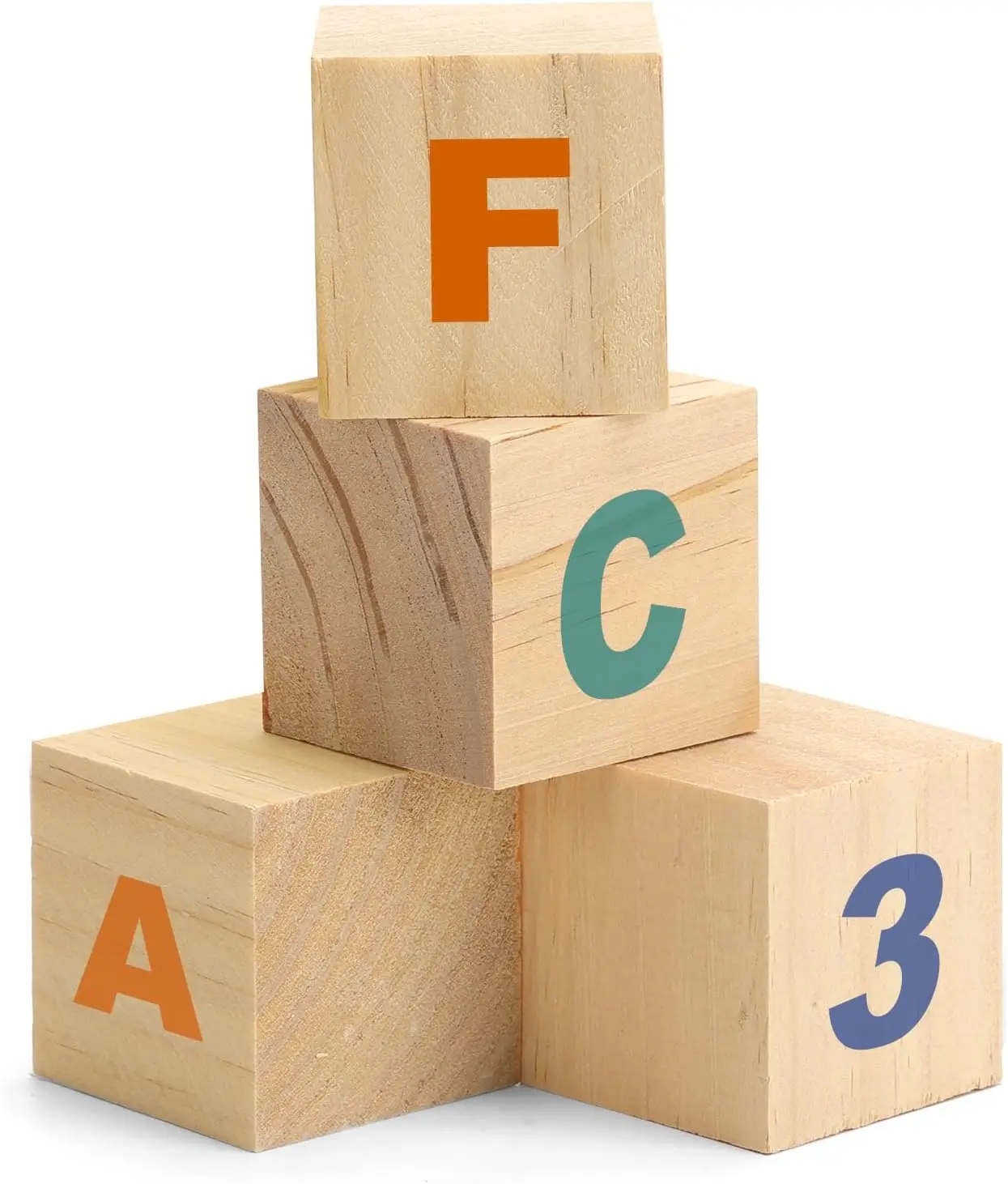 4PACK 3' Unfinished Wooden Cubes for Crafts & DIY Projects