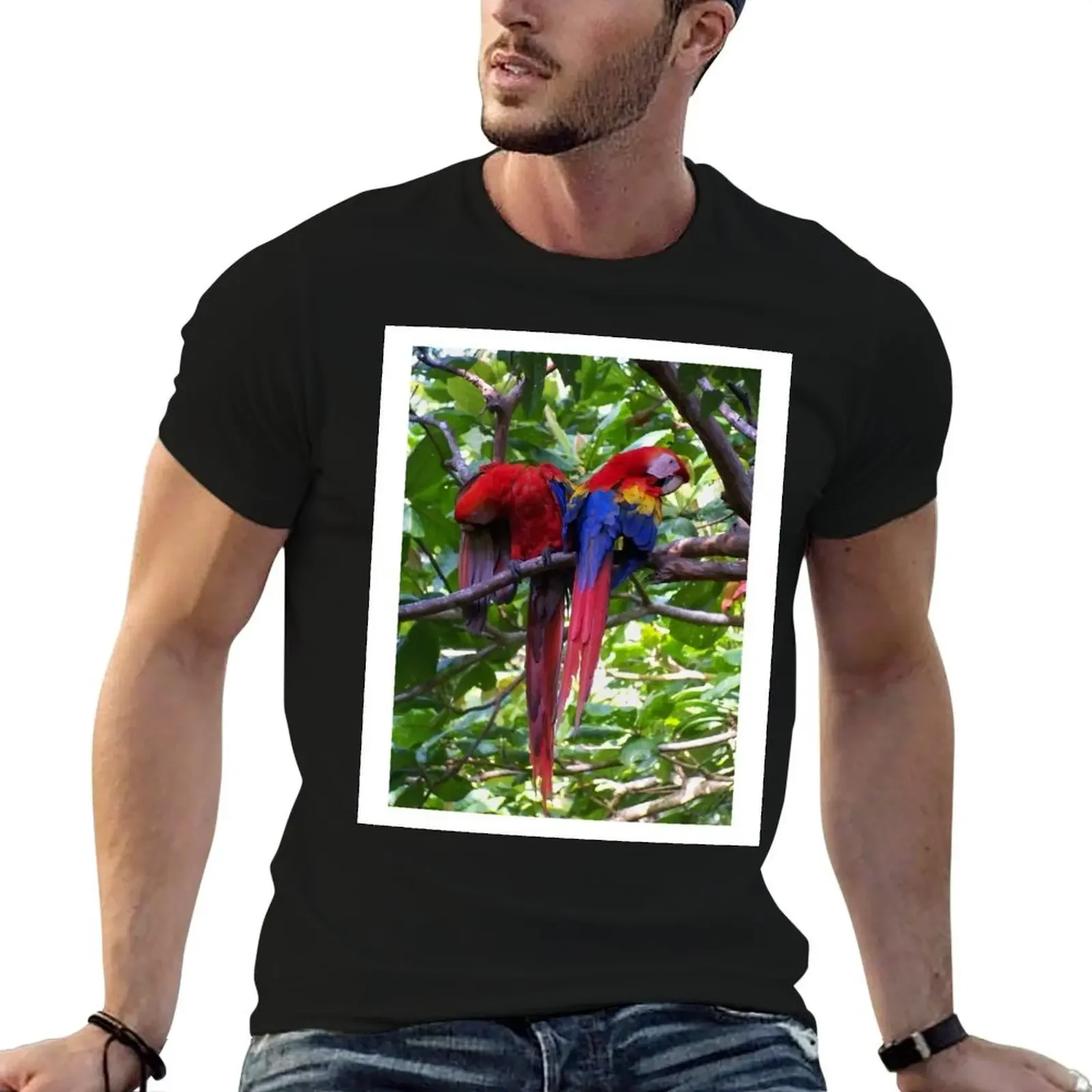 Scarlet Macaws T-Shirt boys whites vintage clothes black t shirts for men