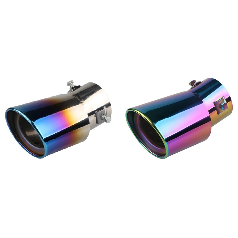 Car Stainless Steel Round Bend Exhaust Tail Muffler Tip Pipe Universal Fits Car Accessories