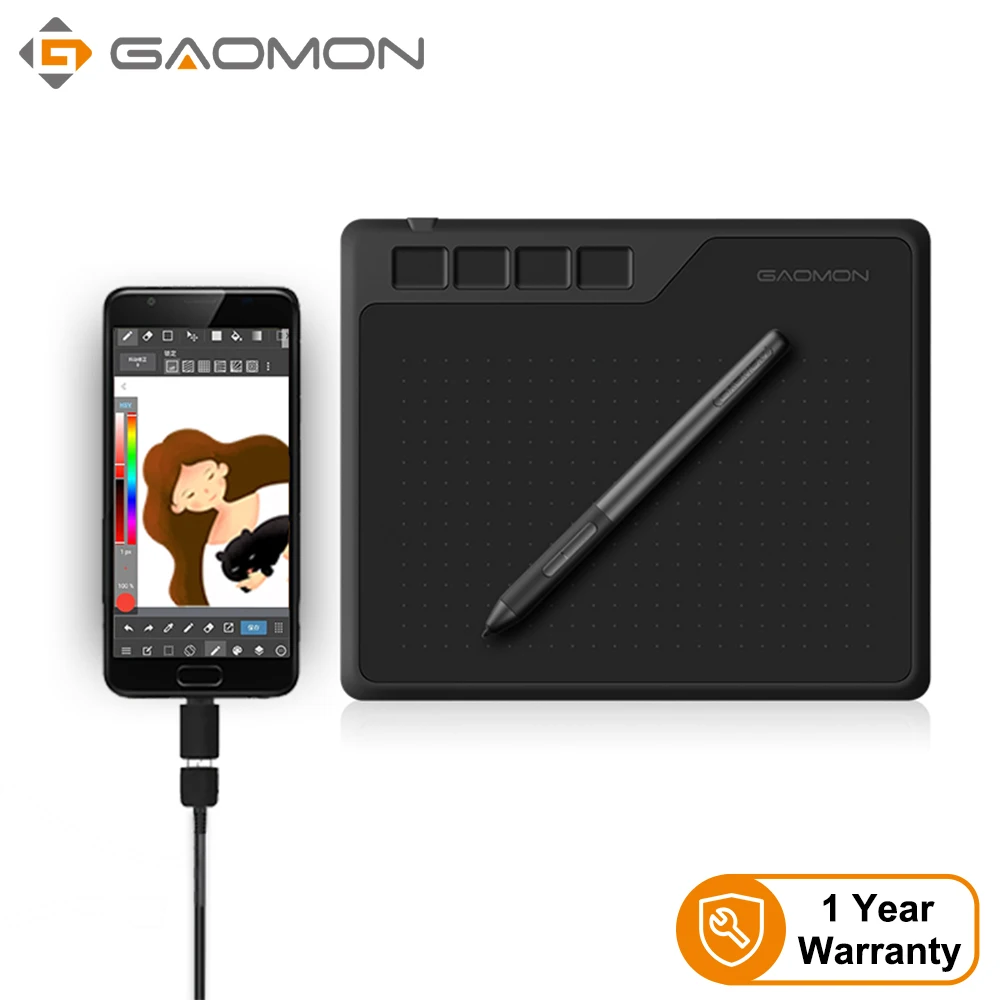 GAOMON S620 6.5x4 Inch Digital Graphic Tablet for Drawing Painting Game OSU, 8192 Level Pen Tablet Support Android Windows MacOS