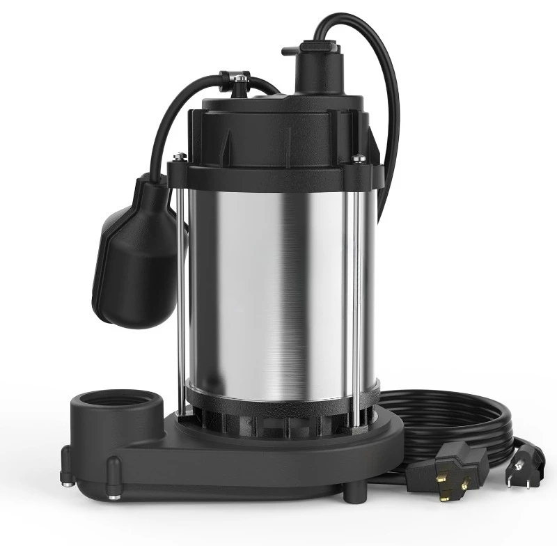 

1/2 HP Sump Pump, 3450 GPH Stainless Steel and Thermoplastic Submersible Water Pump