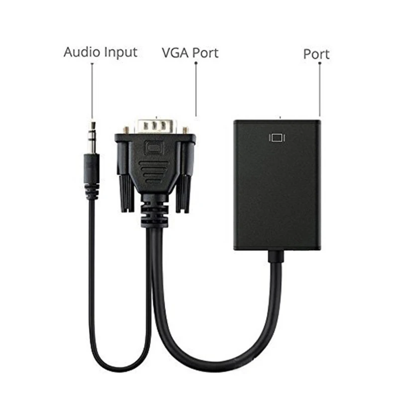 Female HDMIcompatible to Male VGA Adapter for Computer Laptop, Projectors,