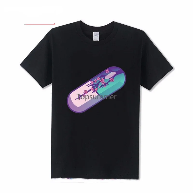 Beautiful Landscape Vaporwave Pills T Shirt Akira Pill Japan Anime Manga T-Shirt Men'S Funny Capsule Hip Hop Shirt