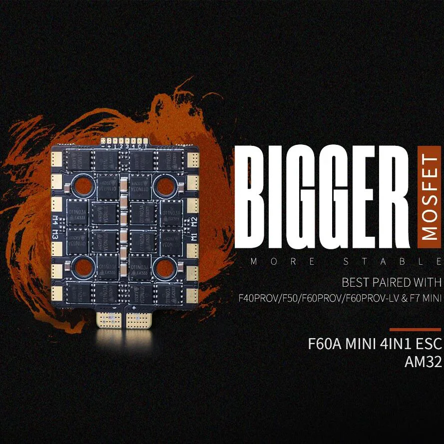 T-MOTOR F60A Mini 8S 4 en 1 20X20 Racing ESC de alta potencia para RC FPV drne Freestyle Control remoto helicóptero avión Accesorios
