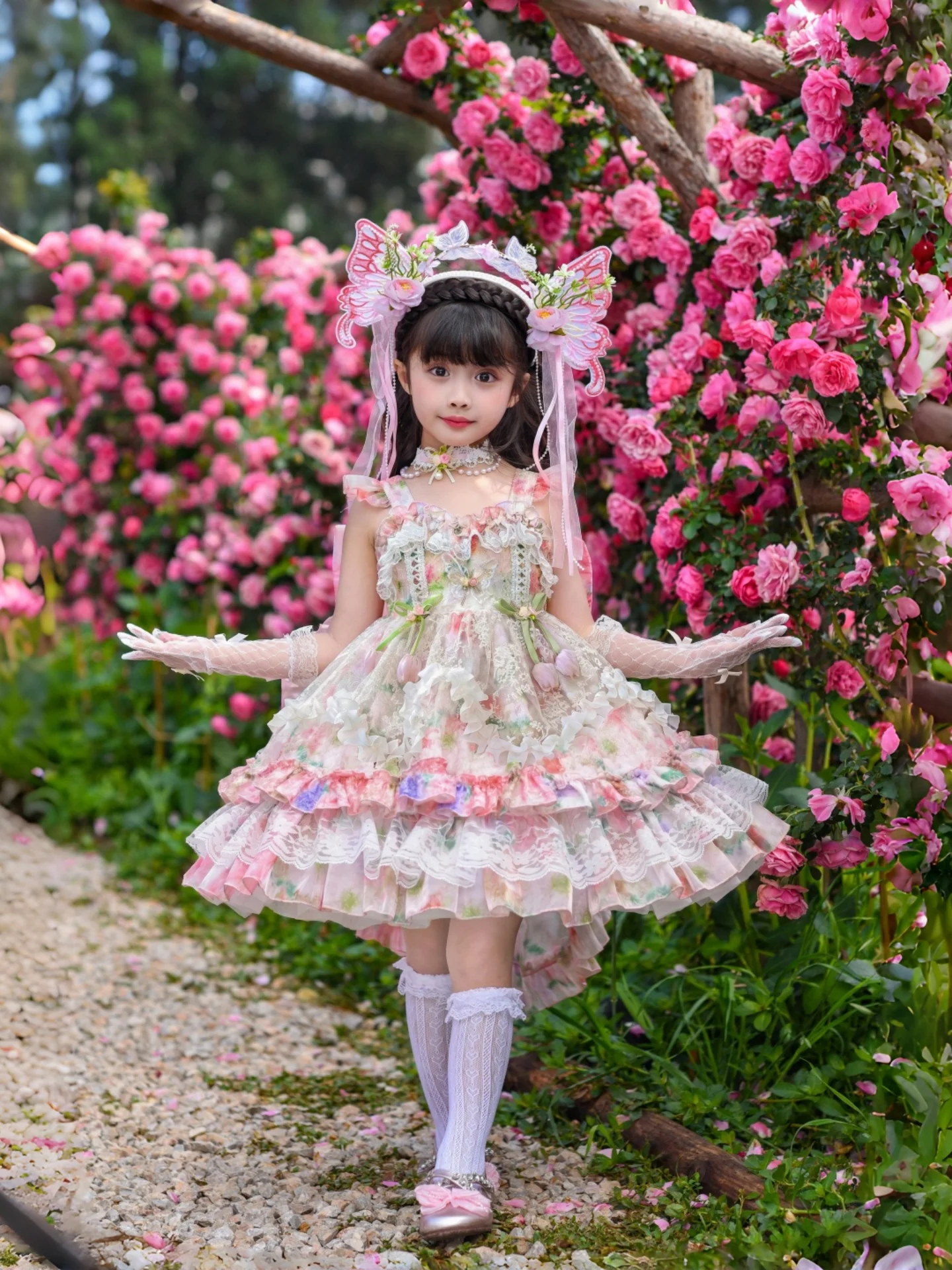 Vestido estilo lolita para meninas, padrão de girassol, saia princesa para quatro estações, roupa infantil de verão, marca ta...