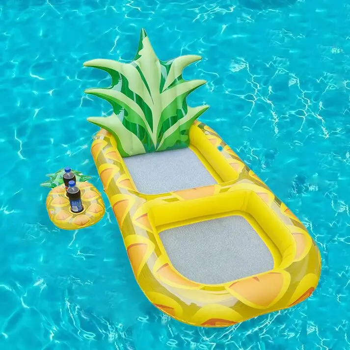 Fruit Inflatable Pool Float with Cup Holders Backrest Beach Floaties Lounge Chairs Summer Beach Swimming Pool Party Toys Lounge