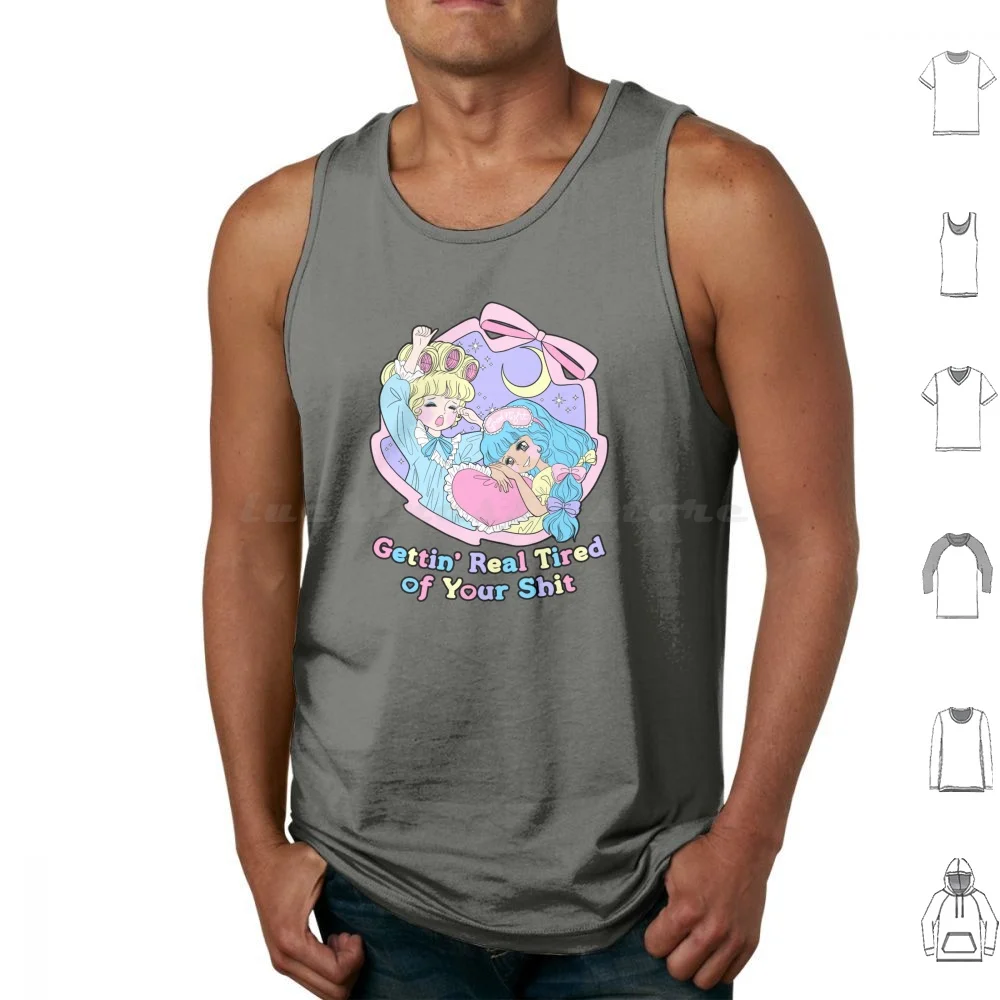 Gettin' Real Tired Of Your Shit Tank Tops Vest Sleeveless Retro Manga Retro Shojo Retro Shoujo Real Tired Of Your Shit Meme