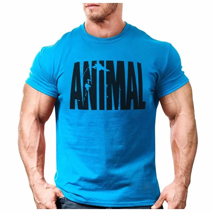 Animal Print Tracksuit Funny T Shirt Muscle Shirt Trends In 2021 Fitness Cotton Brand Clothes For Men Bodybuilding Tee Large XXL