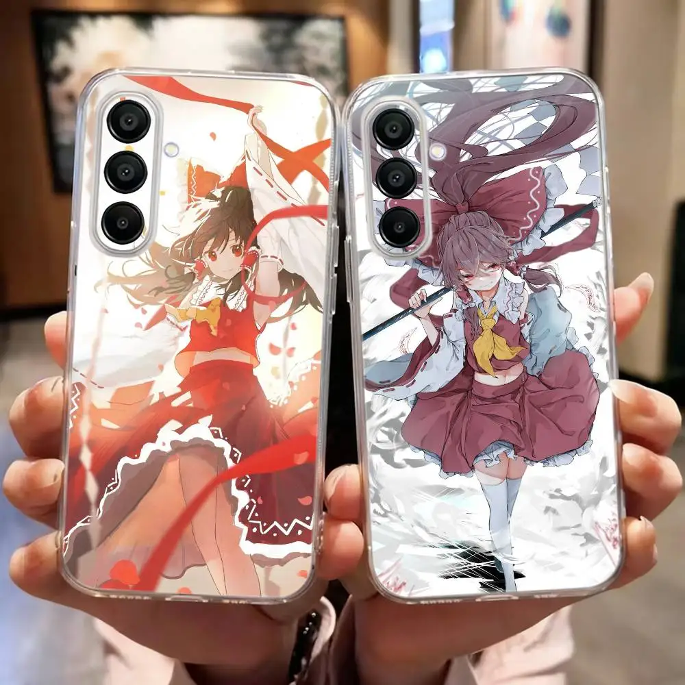 Reimu Hakurei Anime Girl Touhou Project Phone Case For Samsung Galaxy A10,20,21S,30,31,40,50,51,52,70,A71Others Transparent Soft