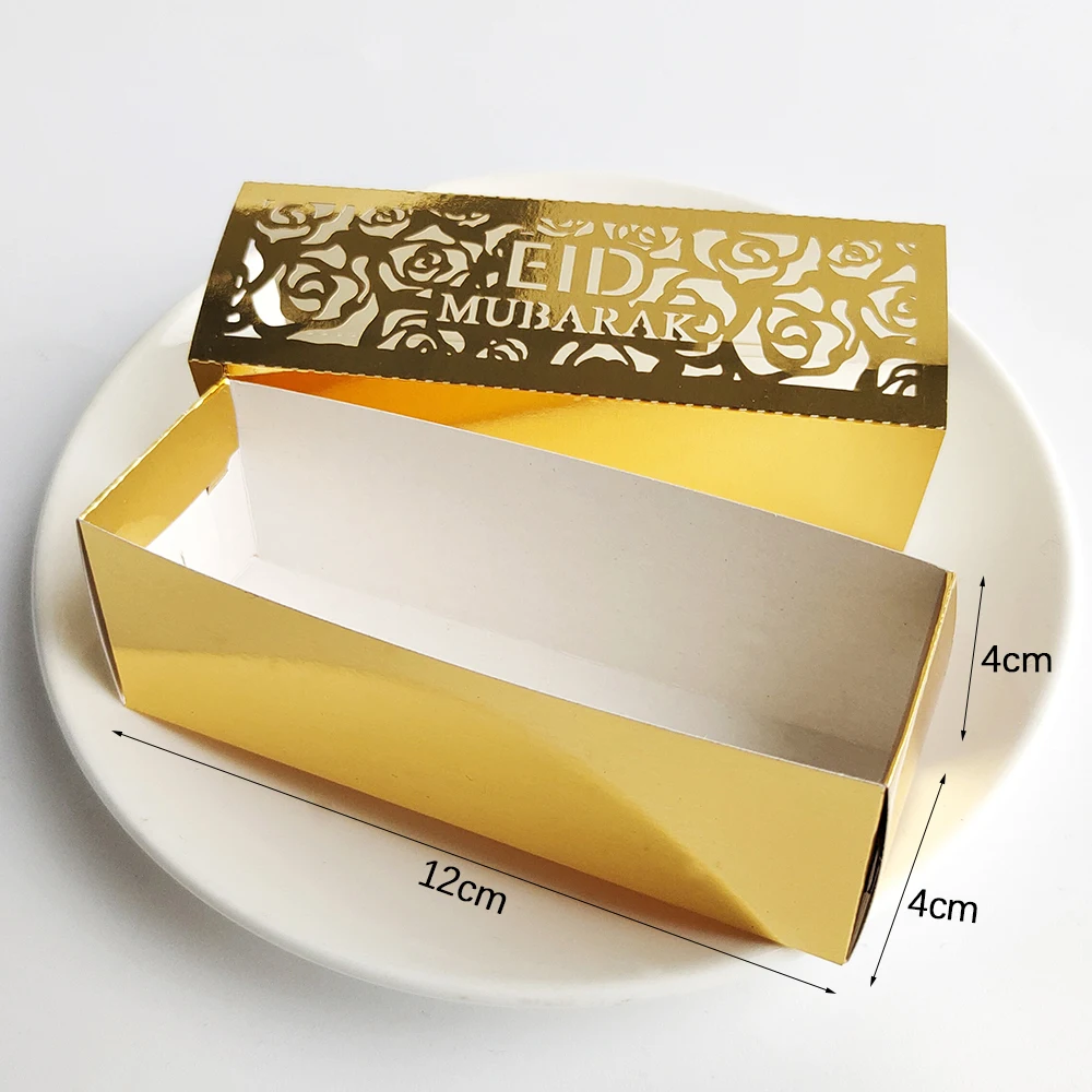 10pcs Eid Mubarak Gift Box Ramadan Kareem Chocolate Candy Boxes Muslim Islamic Festival Decoration DIY Party Supplie Eid Al-fitr