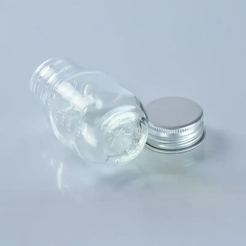 1Pc 30ml Kleine Glazen Fles Met Deksel Geneeskundefles Lekvrije Poeder Capsule Fles Hervulbare Glazen Fles