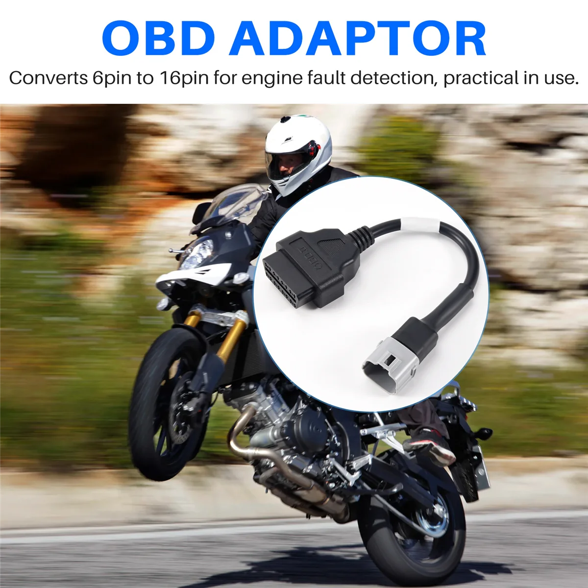 Cable de diagnóstico OBD para motocicleta, Conector de 6 pines para Suzuki, adaptador de 16 pines a OBD2