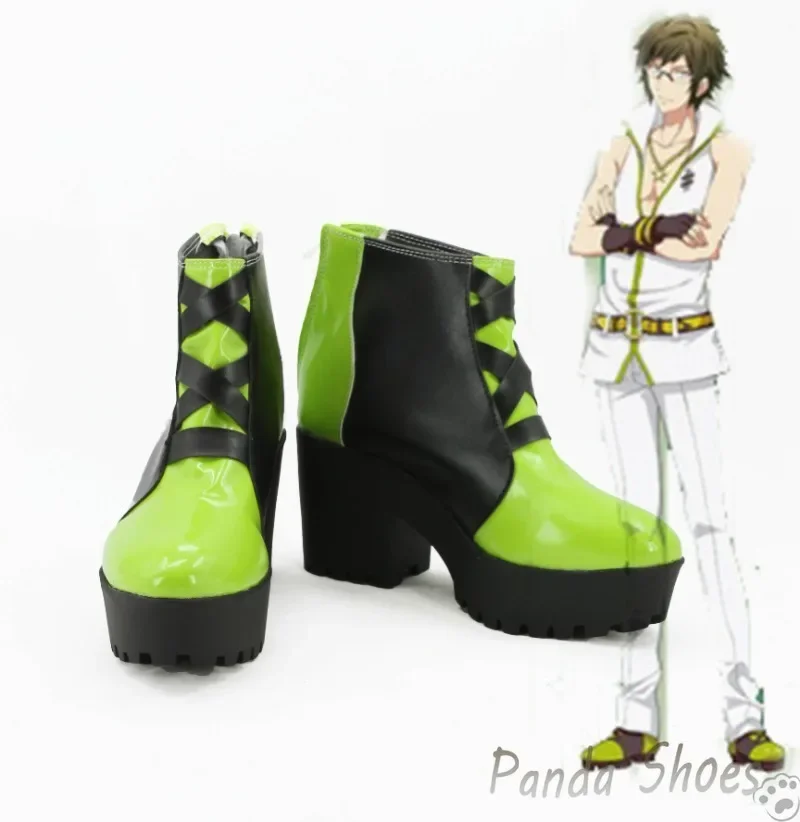 idolish7-nikaido-yamato-cosplay-chaussures-anime-jeu-cos-bottes-vertes-bande-dessinee-cosplay-costume-accessoire-chaussures-pour-con-halloween-fete