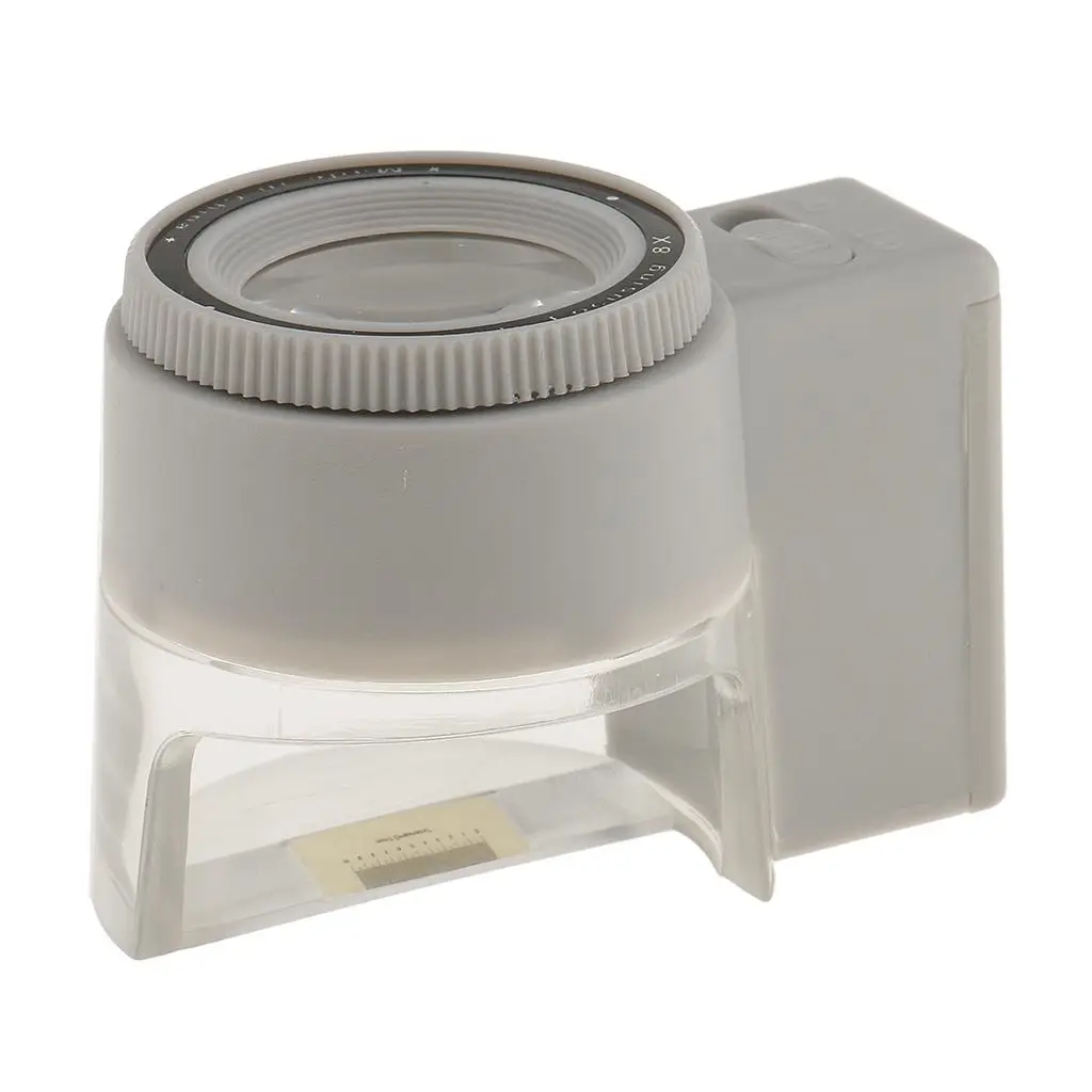 

Mini Loupe Lens Stand Magnifying Glass with LED Light Scale