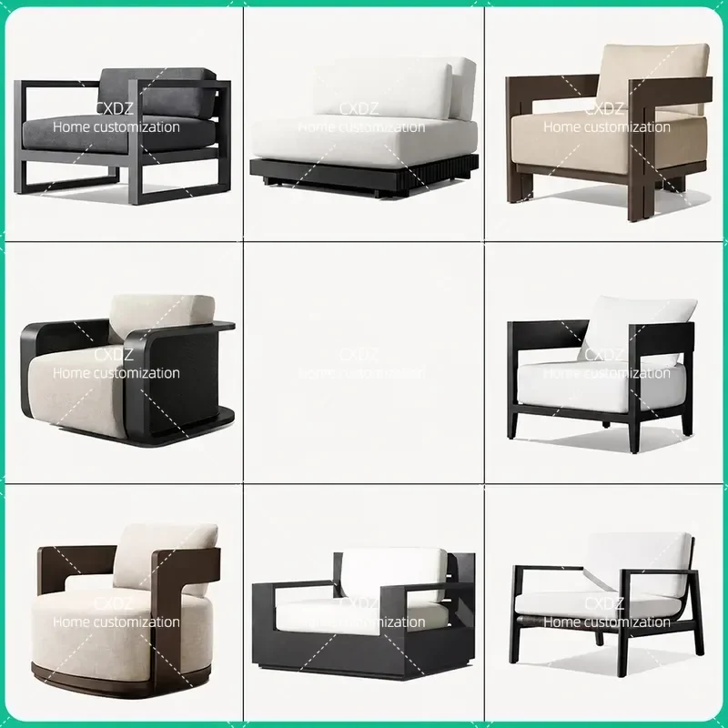 Nordic leisure outdoor sofa villa hotel open-air waterproof sofa courtyard garden sun room sun protection sofa chair