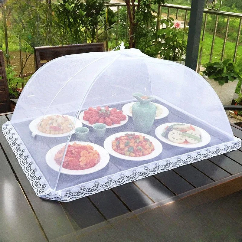 

Foldable Food Mesh Cover Fly Anti Mosquito Pop-Up Food Cover Umbrella Meal Vegetable Fruit Breathable Cover Kitchen Accessories