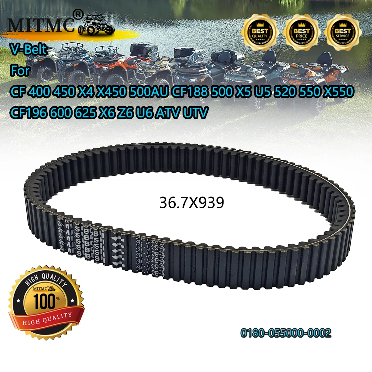 

High Quality V-Belt for CF 400 450 X4 X450 500AU CF188 500 X5 U5 520 550 X550 CF196 600 625 X6 Z6 U6 ATV UTV 0180-055000-0002