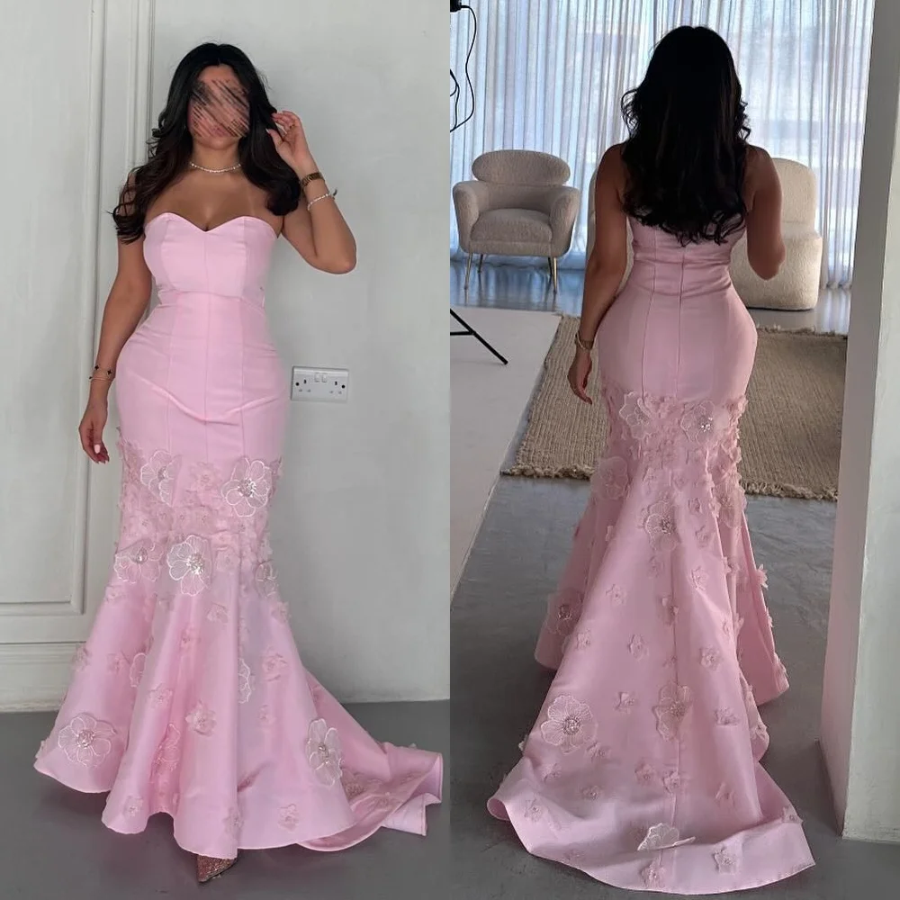 

Customized Unisex Jersey Pleat Flower Mermaid Sweetheart Long Dresses Bespoke Occasion Dresses Classic Exquisite Modern Style Pa