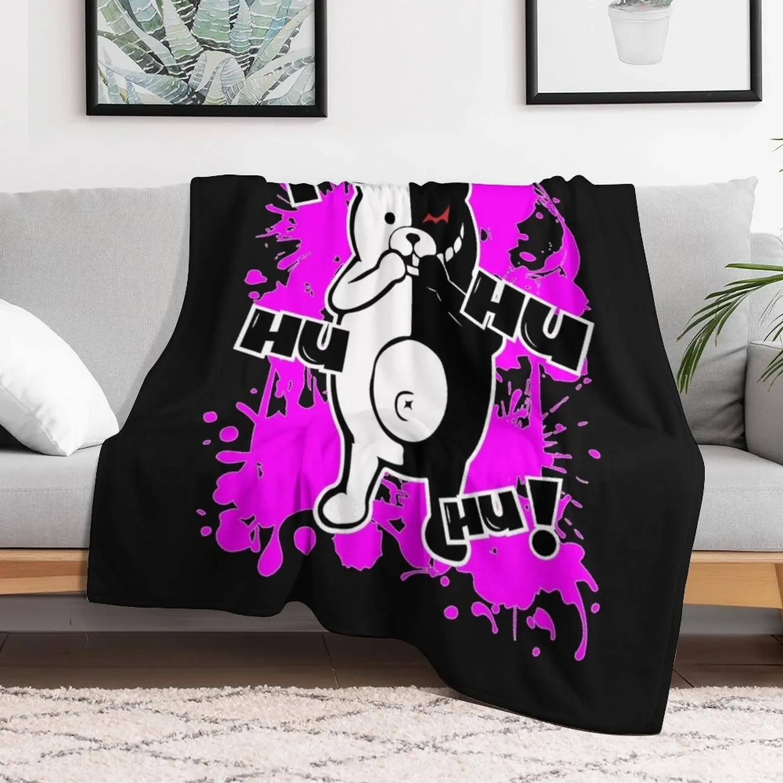 Monokuma Danganronpa - Puhuhuhu Throw Blanket Machine Washable Soft Warm Blanket