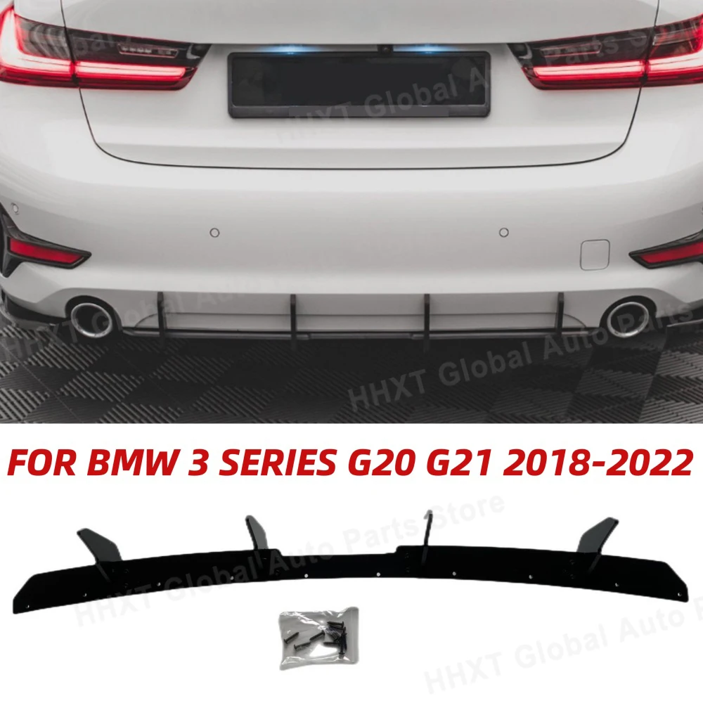 4 Fins Maxtion Style Street Pro Rear Diffuser For BMW 3 Series G20 G21 318i 320i 320d 330i Stanrard Sedan/Touring 2018-2022