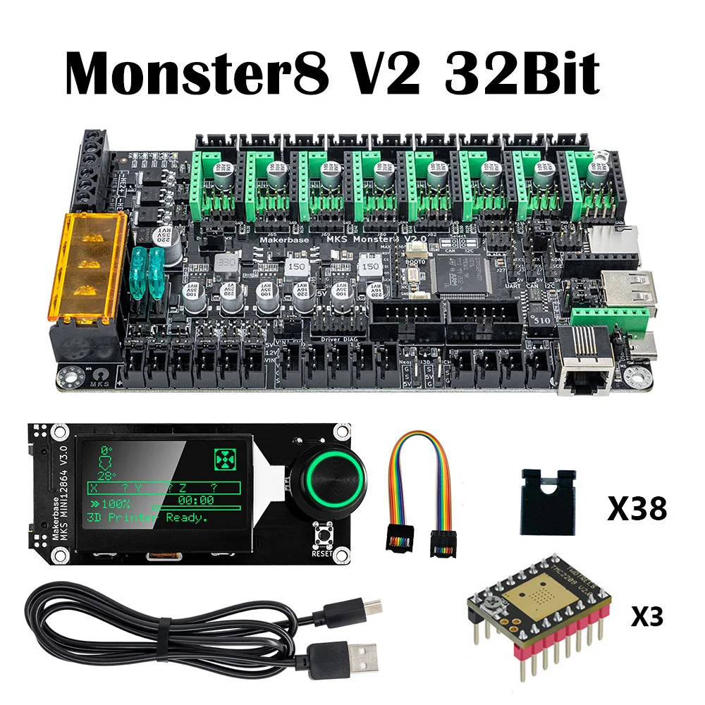 Makerbase MKS Monster8 V2 32Bit 168Mhz F407 Control Board 3D Printer Parts TMC2209 For Voron VS Spider Octopus