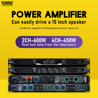 Professional Digital High Power 1U Amplifier 600W 2/4 Channels Audio for Disco Outdoor Concerts Subwoofer Speakers Stage DJ KTV
