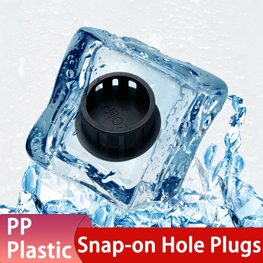 1-100Pcs Dia 20-60mm High Quality PP Plastic Black Round Snap-on Cable Hole Protector End Cap Tube Pipe Plug Stoppers