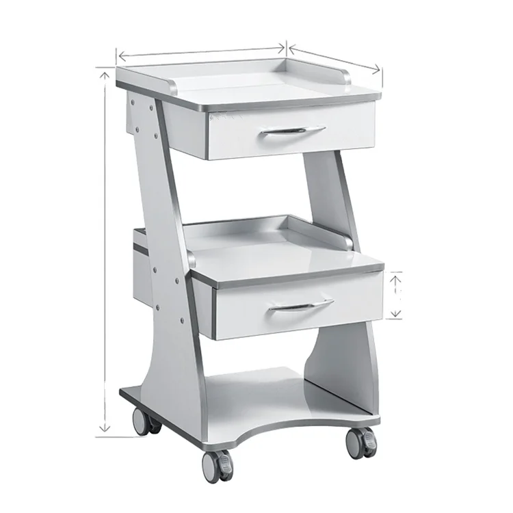 Portable Mobile Clinic Lab Dental Trolley Cart 2 Drawers Medical Hospital Use Dental Cabinet Furniture