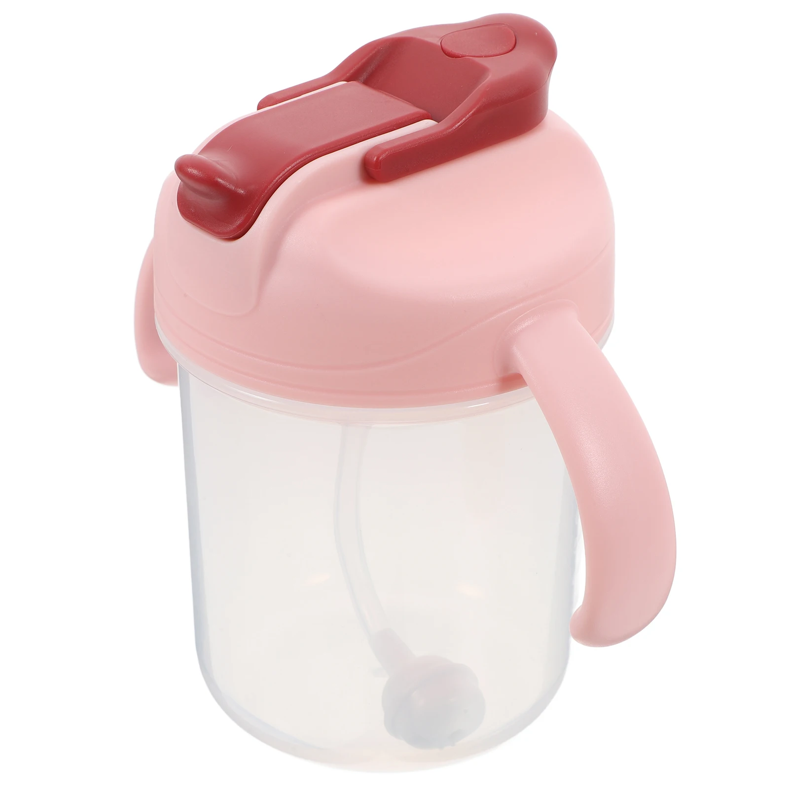 

Anti-choking Straw Cup for Elderly Pink Disabled Drinking 2 Handles Sippy Mug Regulating Weighted Straw Dysphagia