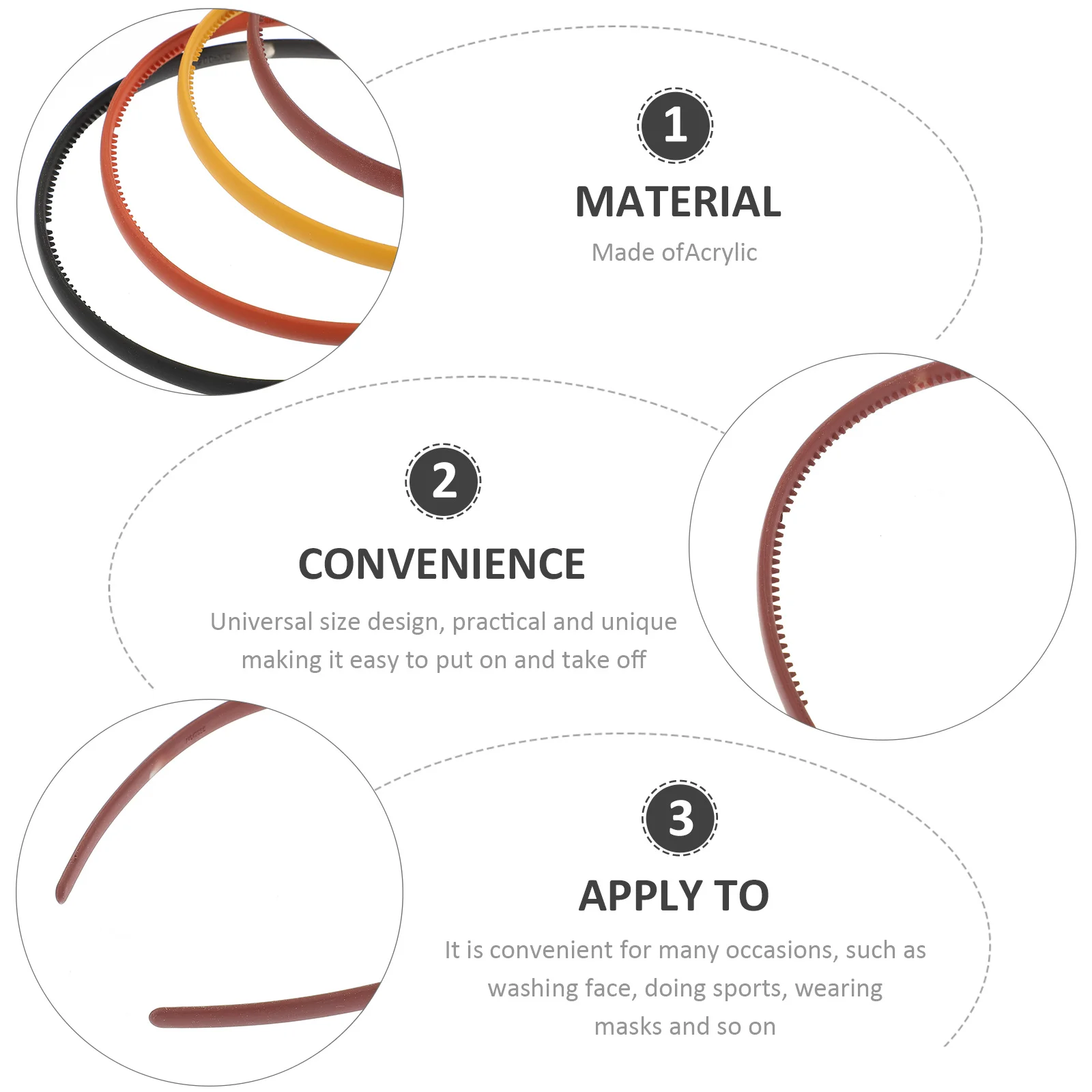 

8Pcs Toothed Headbands Women Acrylic Hair Hoops Durable Practical Teeth Design for Daily Use Teeth Headbands Women Hairbands