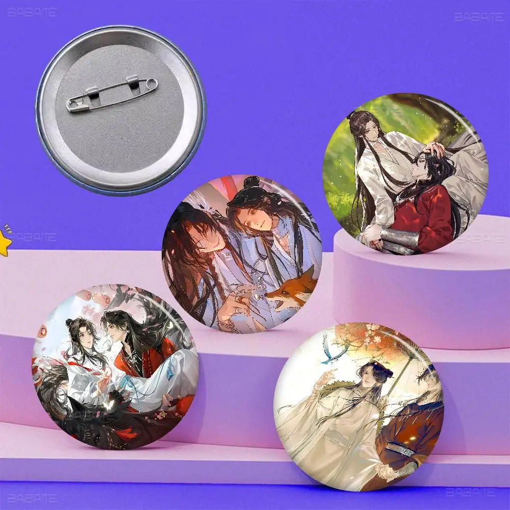 Anime Tian Guan Ci Fu Heaven Officials Blessing Soft Button Pin Round Metal Badge Lapel Pin Parts Gift Friends Kid Jewelry
