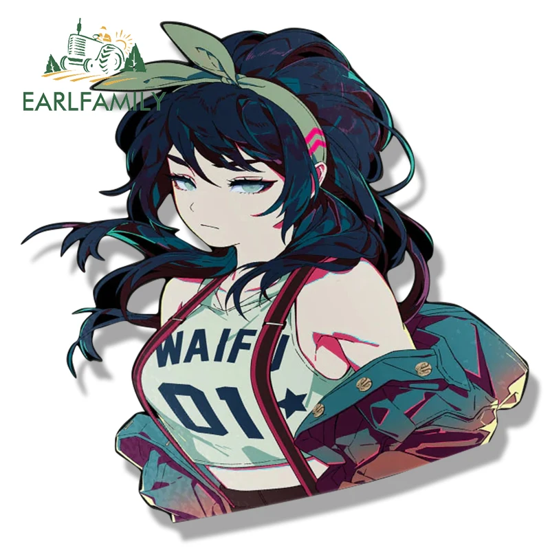 EARLFAMILY Chibi Toph Bengfang Fanart Car Sticker Anime The Last Airbender Sketch Waifu Decal JDM Cartoon Peeker Girl Stickers