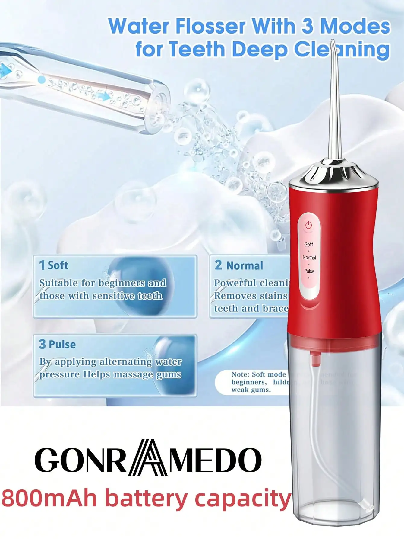 4-In-1 Oral Care Cleaning Electric Water Flosser, USB Rechargeable 3 Modes 4 Nozzles, 220ml Capacity, Portable For Home, Business Trip And Travel Use, Handheld Home Care Set, Suitable As Gift For Men And Women