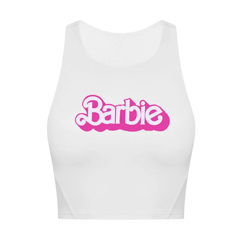 Barbie Sleeveless Vest for Women To Wear Outside Inside, Sexy Slim Fit Elastic Large Size Shockproof Running Fitness Sports Vest