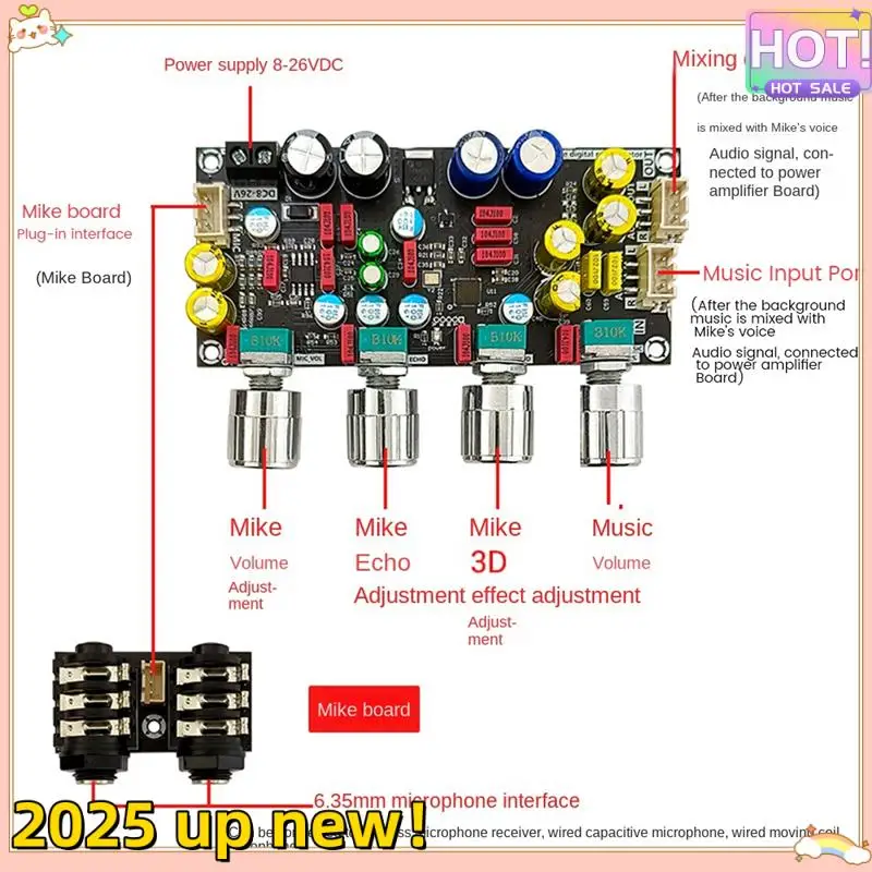 Classy-ZK-AMP Fever Karaoke Reverb Board Microphone K Song Singing Pre-Effector Board DSP Mixing Anti-Whistle