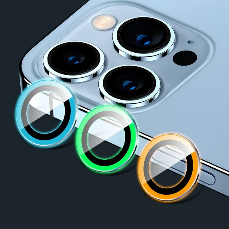 Luminous Lens Protector For iPhone 15 Pro Max Fluorescent Camera Glass Protective For iPhone 1514 13 15pro 13mini 14 Plus Film