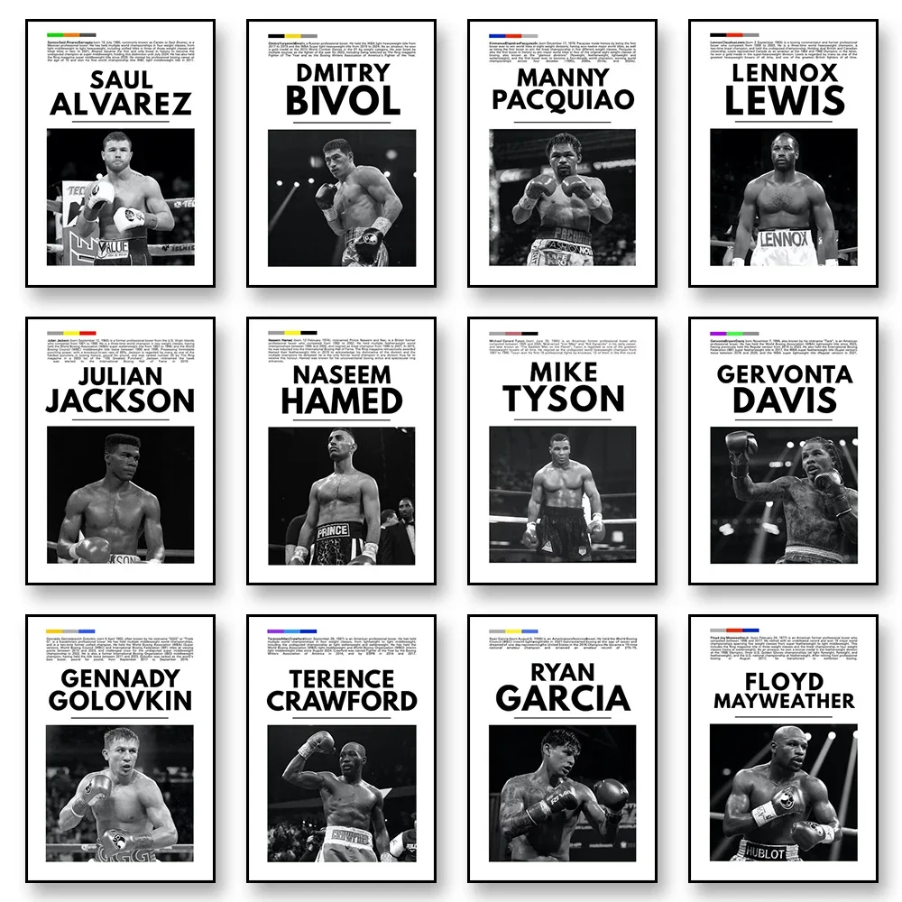 Fighting Boxing Star Canvas Wall Art Print Poster MMA Decorative Painting Home Decor Sports Lover Gift Unframed
