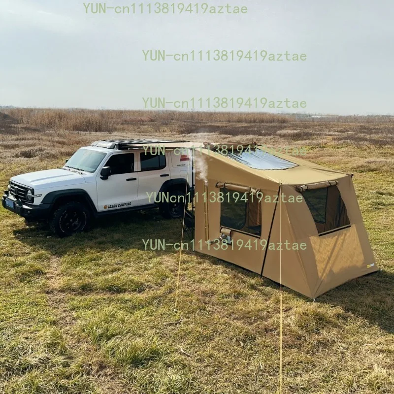 Car Side Awning Tent, Outdoor Vehicle‑Side Expansion Shelter Canopy, Rainproof Sun‑Shade Roof Tent for Self‑Driving Camping