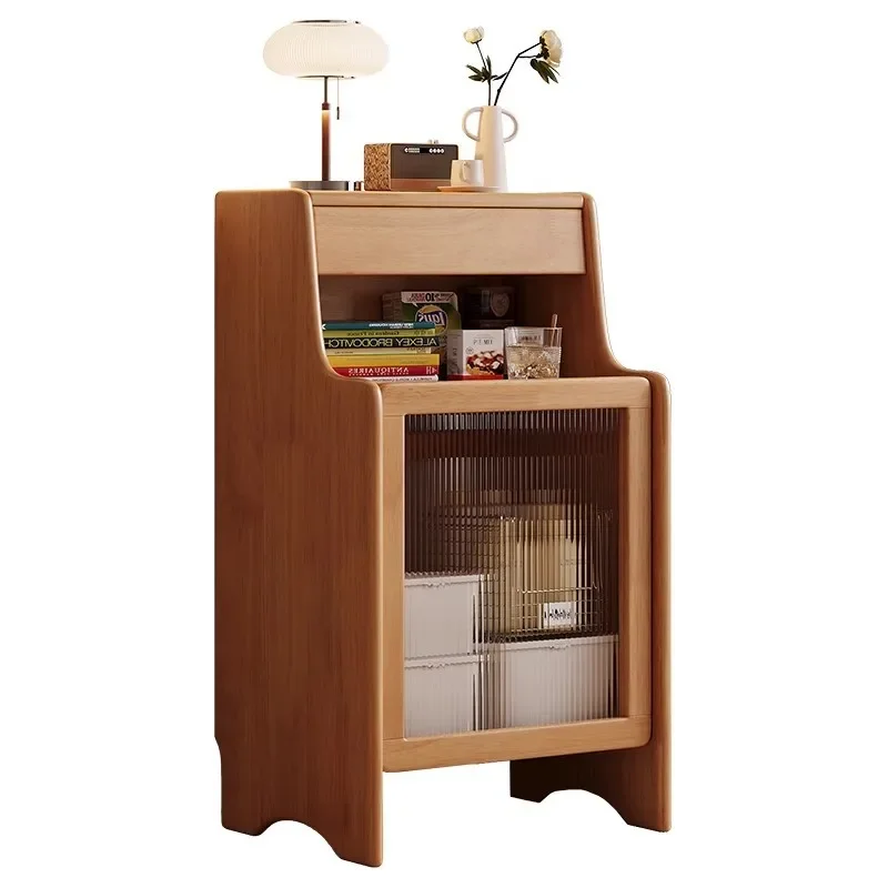 

Solid wood sweeping robot shelf living room sofa side cabinet suitable for sweeping and towing storage cabinet